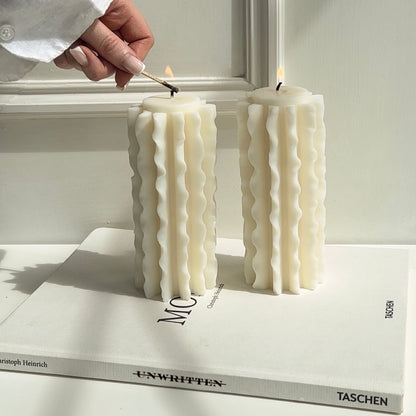 Frill Pillar Candle