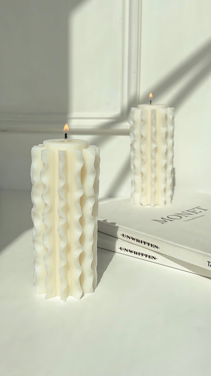 Frill Pillar Candle